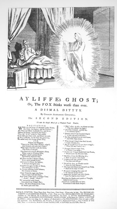 Il fantasma di Ayliffe: o la volpe puzza peggio che mai, di Charles Alexander Churchill (1731-64) da English School
